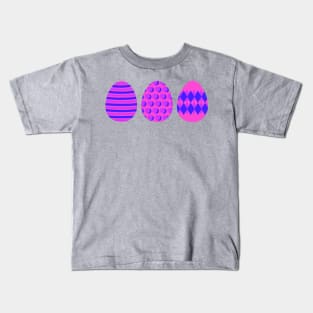 Eggspert Easter Eggs - Decorated Eggs in Pink and Purple Kids T-Shirt
